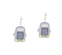 HOMSFOU 2 Pièces Porte Cartes Peluche Adorable avec Design Pinguin Transparent et Pratique pour Bancaires et Cartes de Visite