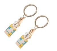HOMSFOU 2 pièces Porte Clés Sakura avec Pendentif Lapin Kawaii Charme pour Sac à Main Accessoire Décoratif Pratique et