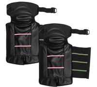 HOMSFOU 2 Pièces Protections de Moto Chauffantes pour Genoux, PU Noir | Couverture Complète Jambe et Genou, Bandes Réfléchissantes Nocturnes, Résistance aux Éclaboussures, Scooter Couleur Aléatoire