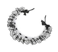 HOMSFOU 2 Pièces Serrage-tête Noir en Dentelle Nœud Papillon Élégant, Léger et Portable, pour Mariages et Défilés de Mode, Accessoire Vintage et Raffiné pour Femmes