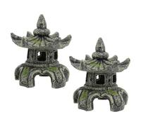 HOMSFOU 2 Pièces Statue du Pavillon, Cachette en Résine | Décoration Sous-marine pour Bac D’eau Douce ou Salée, Sûre pour Tous les Aquariums, Artisanat Décoratif