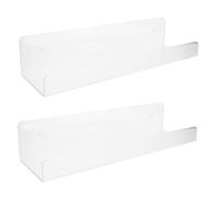 HOMSFOU 2 Pièces Support De Stockage De Livre Support Mural Support De Rangement Mural Petite Étagère Murale Étagère De Rangement Étagère à Épices Acrylique Transparent