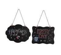 HOMSFOU 2 pièces Tableau Noir Double Face Bois Créatif avec Bordure Ondulée et Petite Ardoise Décorative pour Maison Jardin et Événements Lot de Petits Tableaux pour Message et Accueil
