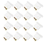 HOMSFOU 20 Ensembles Clips de Fixation pour Miroir Plastique Lot de Supports Verre Système de Suspension et Pratique pour Miroirs et Verre Accessoire Durable et Étanche
