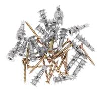 HOMSFOU 20 Jeux de Chevilles à Vis pour Plaques de Plâtre 13x42 Mm en Alliage de Zinc avec Vis en Fer Fixation Spirale Auto-perceuse pour Cloisons Sèches Kit de Chevilles pour Rénovation