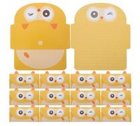 HOMSFOU 20 Pièces Carte de Vœux Hibou Jaune en Papier, Espace D’écriture | Format Portable, Style Mignon Cartoon, pour Échanges de Présents et Showers