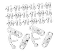 HOMSFOU 20 Pièces Small Box Lock Left Latch Hook Hasps For Diy Crafts Vintage Iron Latch For Cabinets Bags Wooden Cases Easy Installation And Decorative Retro Style