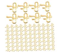 HOMSFOU 200pièces Charms Forme De Nœud Pour Bijoux Pendentifs Dangle Miniatures Pour Création De Boucles Oreilles Bracelets Et Colliers Accessoires De Bricolage Doré