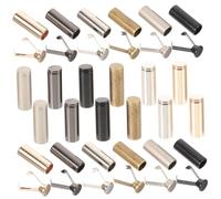 HOMSFOU 24pièces Embouts Lacets Métalliques Multifonctions Bloqueurs Cordon Pour Pantalons Bonnet Sac Kit Remplacement Cordons Diy Avec Pointes Variées Noire Blanche Bronze