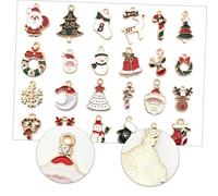 HOMSFOU 24pièces Pendentifs de Noël Alliage Soi-même Accessoires pour Création de Bijoux Pendentifs Décoratifs pour Colliers et Bracelets