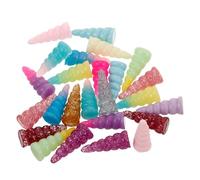 HOMSFOU 25 Cornes de Licorne en Résine Spirale 25 Pcs Multicolores pour Décoration en Corne Accessoires de Bricolage et Matériel pour Fabriquer Soi-Même des Épingles à Cheveux Loisirs