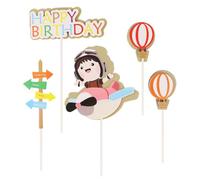 HOMSFOU 25 Pièces Décorations de Gâteau en Papier pour Anniversaire, Cake Toppers Créatifs et Adorables, pour Gâteau et Plat, Décoration DIY pour Garçon et Filles Couleur Aléatoire