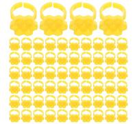 HOMSFOU 250pcs Coupelles à Colle pour Extensions de Cils en Plastique Jaune, Design Hexagonal en Nid D'abeille à 7 Compartiments, Léger Services de Cils Mobiles