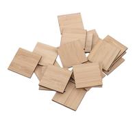 HOMSFOU 25pièces Copeaux de Bambou Bruts Tranches Carrées Étiquettes à Suspendre DIY pour Anniversaire Jouet Garçon Fille