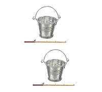 HOMSFOU 2ensembles Fishing Pole Set avec Seau Accessoire De Maison De Poupée pour Garçon Fille Jouet De Simulation pour Décoration De Un Imaginatif
