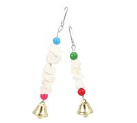HOMSFOU 2pcs Jouets à Mâcher pour Perroquets en Os de Seiche Coloré Perles en Bois, Supplément de Calcium et Broyage des Dents, pour Oiseaux et Animaux Rampants Couleur Couleur Aléatoire