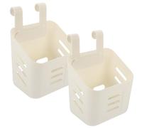 HOMSFOU 2Pcs Panier Suspendu En Plastique Cuisine Salle De Bain Panier De Rangement Avec Crochet Caddie De Chevet Accrochez-Le Derrière Une Porte Sur Une Balustrade -Dessus De La
