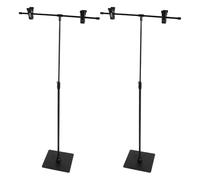 HOMSFOU 2PCS Support Présentoir de Table Ajustable - Support Affiche Bureau avec Clips Mobiles - Porte-affiche T en Métal pour Affichage Publicitaire et Étiquettes de Prix