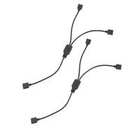 HOMSFOU 2pièces Adaptateur RGB Câble Répartiteur Broches Argb pour Châssis Ordinateur Dissipateur Thermique CPU Ventilateurs Argb