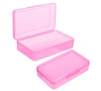 HOMSFOU 2pièces Boîte à Crayons Transparente Rigide Grande Capacité pour Stylos Marqueurs Trousse Rectangulaire De Rangement pour Fournitures Scolaires Et Artistiques