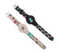 HOMSFOU 2pièces Bracelet Anti-Perte pour Garçon Fille avec Motif Dinosaure Compatible avec Traceur Housse Silicone Protection pour Localisateur
