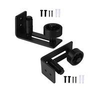 HOMSFOU 2pièces Guide De Plancher Murale Pour Porte Grange Coulissante Roulettes Réglables Acier Haute Résistance Antibasculement Pour Remplacement