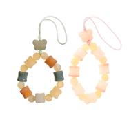 HOMSFOU 2pièces Lot De Lanières Téléphone Portable Avec Pendentif Porte-clés Bodhi Dragonne Cordon Pour Poignet Et Voiture