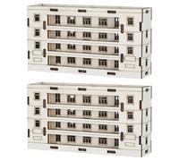 HOMSFOU 2pièces Maquette Maison Bois Brut Petite Cabane à Construire pour Loisirs Créatifs Accessoire Miniature pour Maisons De Poupées Décoration Élégante pour Sable Intérieur