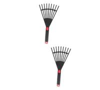 HOMSFOU 2pièces Râteau De Jardin Plastique avec Manche Outil Pratique pour Ramasser Entretenir Votre Jardin pour Petits Espaces Parterres De Fleurs