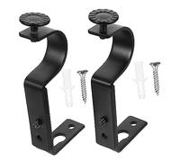 HOMSFOU 2pièces Supports De Tringle à Rideaux Métalliques Robustes avec Vis Incluses Supports Latéraux pour Tringles à Rideaux Bords Arrondis Et Lisses