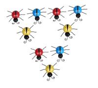 HOMSFOU 3 Ensembles En Fer Forgé Ornements Décor Sculptures Murales Extérieures Art Mural Pour L'extérieur Artificiel De Jardin Rouge Le Fer 3 Pièces * 3