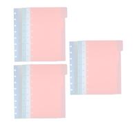 HOMSFOU 3 Ensembles Plastic Index Dividers With Writable Tabs PP Mushroom Hole Binder Separator Pages For School Office Planner Organizer Sheets