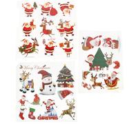 HOMSFOU 3 Feuilles Écusson Thermocollant de Noël en Papier, Patchs de Transfert Thermique pour Vêtements, Motif Créatif Lavable, DIY pour Garçon et Filles et Adultes