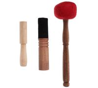 HOMSFOU 3 Pièces Bâtonnet de Bol Chantant en Bois et Feutre de Laine, Accessoire Portable et Facile à Ranger pour Bol Tibétain Rond, Musicothérapie Contemplation
