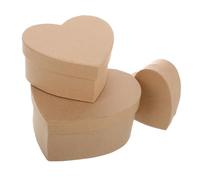 HOMSFOU 3 pièces Boîte Forme Cœur Carton Kraft DIY Coffret Cadeau Romantique Réutilisable pour Bonbons Bijoux et Souvenirs Boîte Rangement Polyvalente pour Saint-valentin et Fêtes