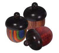 HOMSFOU 3 Pièces Boîte Gland Rangement Naturel pour Huiles Essentielles Bijoux et Petits Objets Design Charme avec Couvercle Pivotant Organiseur Portable pour Voyage et Maison