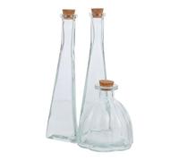 HOMSFOU 3 Pièces Bouteille à Message en Verre avec Bouchon de Liège pour Cérémonie de Mariage, Pot Décoratif Élégant en Verre Symbolisant L'union et Souvenir