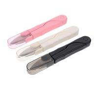 HOMSFOU 3 Pièces Ciseaux à Fil U avec Capuchon Transparent de Outil de Couture Pratique pour Découpe de Fil et Broderie Couleurs Mélangées