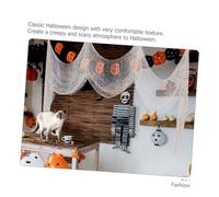HOMSFOU 3 Pièces Décoration Halloween Chiffon Effrayant Gauze Noir Blanc pour et Fête Effets Spooky