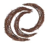 HOMSFOU 3 Pièces Kit de Fabrication de Couronne de Porte D'entrée en Rotin Marron Base Lune, Design Croissant Facile à Suspendre pour Décorations Saisonnières
