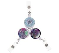 HOMSFOU 3 Pièces Lot de Porte-badges Rotatifs avec Clip Crocodile Porte-cartes Rétractable Léger et Sécurisé pour Badges Identité et Clés Accessoires Pratiques pour Infirmières et Employés