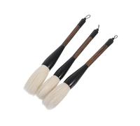 HOMSFOU 3 Pièces Pinceaux Chinois de Calligraphie Traditionnels Poils de Chèvre Grandes Moyennes Petites Pour Peinture Sumi Kanji Pratique Artistique Confortable