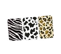 HOMSFOU 3 Pièces Porte Cartes Animaux Texture Protection Id Plastique Premium pour Cartes Identité Nominatives et Bancaires pour Écoles Bureaux Hôpitaux