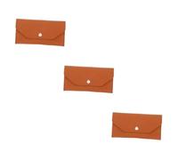 HOMSFOU 3 Pièces Portefeuille enveloppe d'argent Portefeuille de Cartes Mince Porte-Cartes Palette Poche léger Sac de Rangement des ES Sac à Main Chic PU Brun