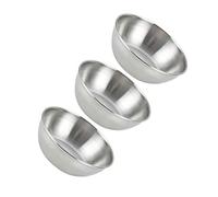 HOMSFOU 3 Pièces Ramequin En Inox Tasses à Condiments Plats à La Sauce Soja Plat De Sushi Mini Assiettes à Tremper Sauce Soja Coréenne Bols D'assaisonnement En Métal Miniature Cornichons