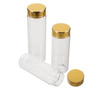 HOMSFOU 3 Pièces Tubes à Essai en Verre 37mm avec Bouchons, Flacons Clairs | Capacité 50ml, 80ml ou 90ml, Fermeture Sûre, pour Décorations D’événements, Travaux