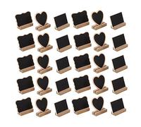 HOMSFOU 30 Ensembles Petits Tableaux Noirs Double Face Bois pour Messages Décorations et Affichage de Notes pour Mariage Bureau École et Créatifs