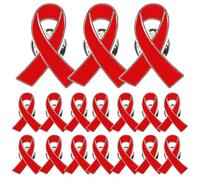 HOMSFOU 30 Épingles à Ruban Caritatif Rouges en Alliage de Zinc, Broches de Sensibilisation au Sida, Petite Broche Ruban pour Vêtements, Lot de 30, Accessoire Femme pour Soutien et Cause