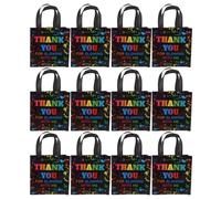 HOMSFOU 30 Paquet Présents Non Tissés avec Poignées, Résistants la Déchirure, Motif Cartoon Charmant, Grand Espace, pour Fêtes D'anniversaire et Événements Scolaires, Lot de 30