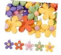 HOMSFOU 30 pièces Breloques Fleurs Résine Mini Pendentifs DIY Bijoux pour Bracelets Colliers Boucles Oreilles Accessoires Création